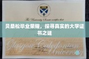 贝桑松荣耀证书背后，揭秘大学学历的神秘面纱